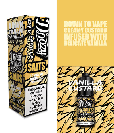 20mg Vanilla Custard Nic Salts 10ml by Doozy Vapes - Crypto Vapes