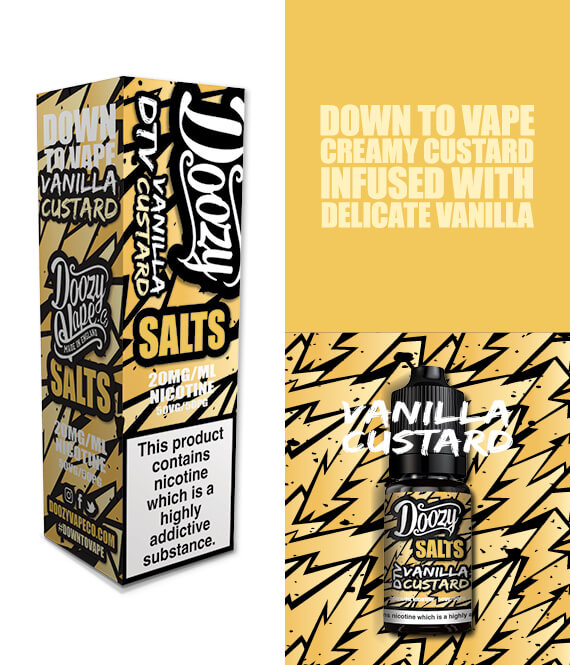 20mg Vanilla Custard Nic Salts 10ml by Doozy Vapes - Crypto Vapes