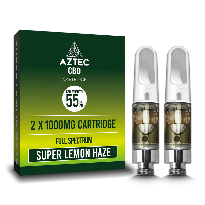 Aztec Refill Super Lemon Haze 2-Pack 55% CBD Cartridges - Crypto Vapes