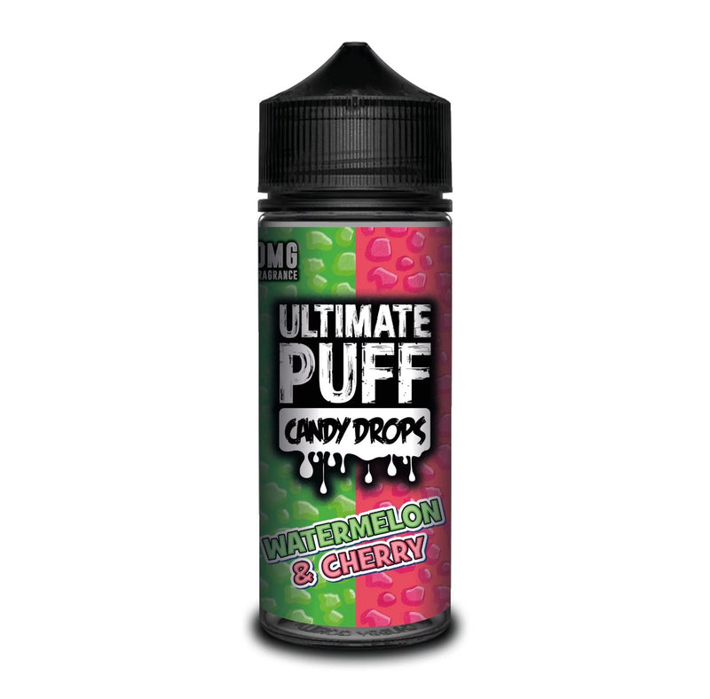 Ultimate Puff Candy Drops Watermelon & Cherry 100ml Shortfill - Crypto Vapes