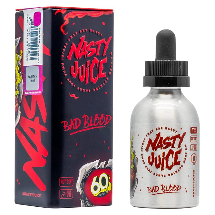 Nasty Juice - Bad Blood 50ml Short Fill (Blackcurrant, Mint, Low Mint)