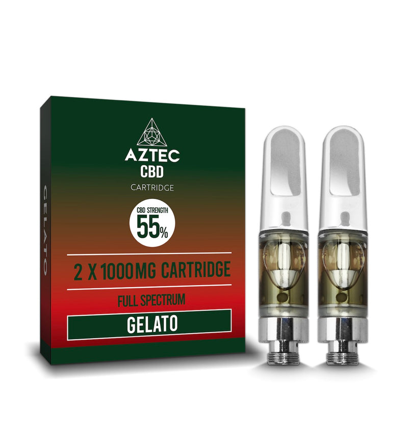 Aztec Refill Gelato 2-Pack 55% CBD Cartridges - Crypto Vapes