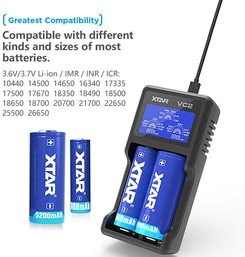 Xtar VC2 2 Bay Charger - Crypto Vapes
