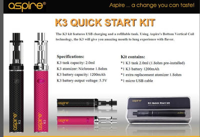 Aspire K3 Quick Start Kit