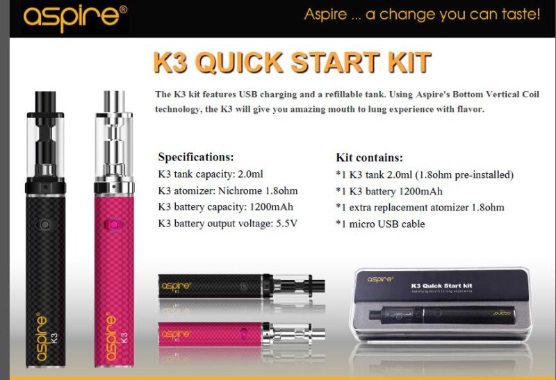 Aspire K3 Quick Start Kit