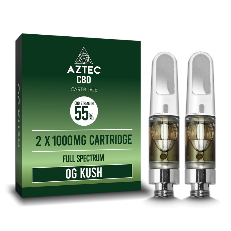 Aztec Refill O.G Kush 2-Pack 55% CBD Cartridges - Crypto Vapes